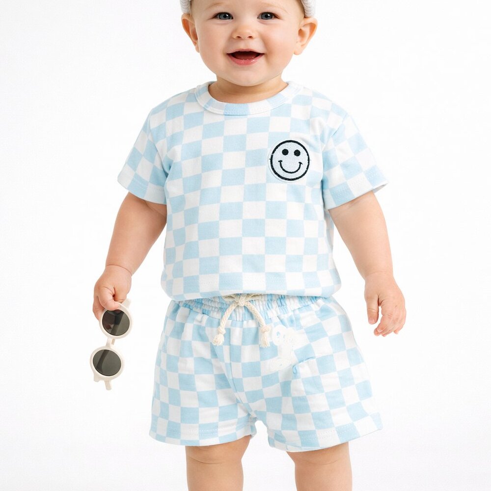 Checkered Happy Face Set